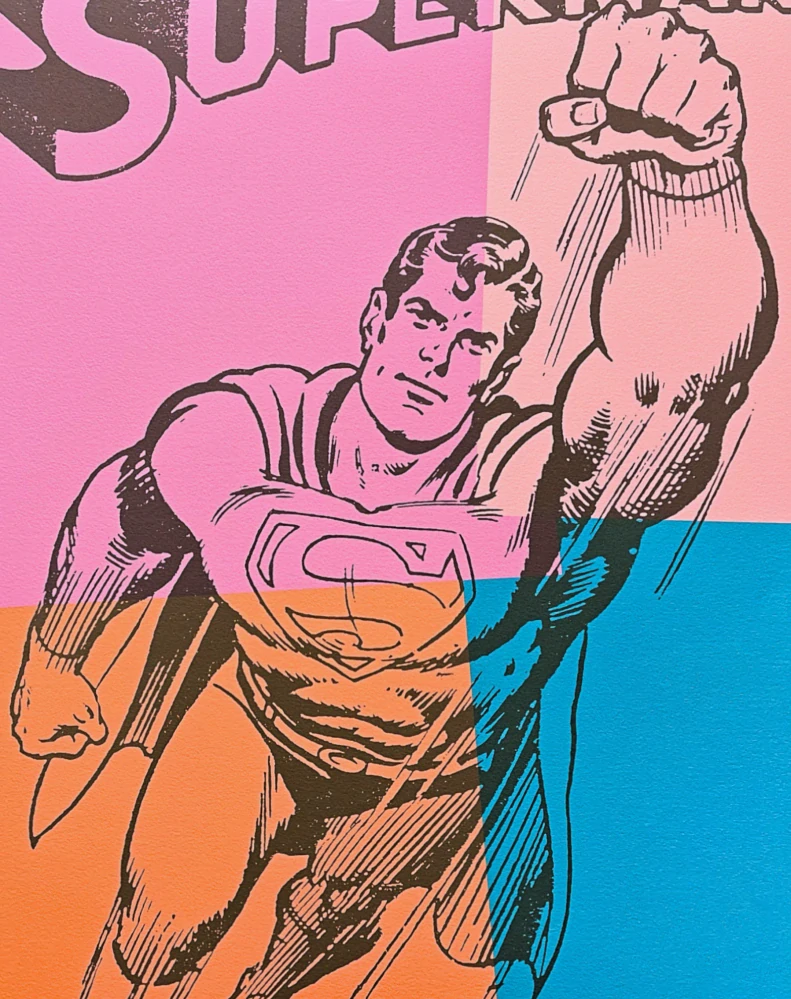 Andy Warhol - Superman barevný 207/2400 - 60x60 cm, limitovaná edice CMOA s certifikátem