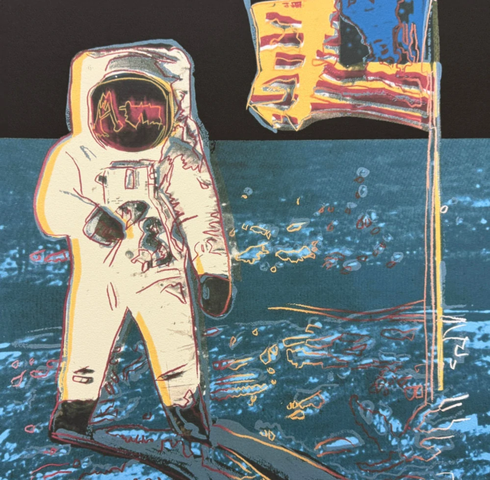 Andy Warhol - Moonwalk tmavě modrý 170/2400 - 60x60cm, limitovaná edice CMOA s certifikátem