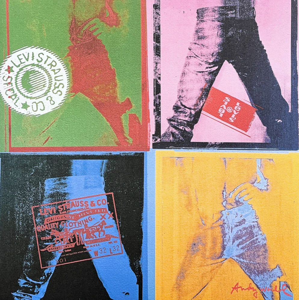 Andy Warhol - Levis 241/500 - signováno, 50x50cm, limitovaná edice CMOA s certifikátem