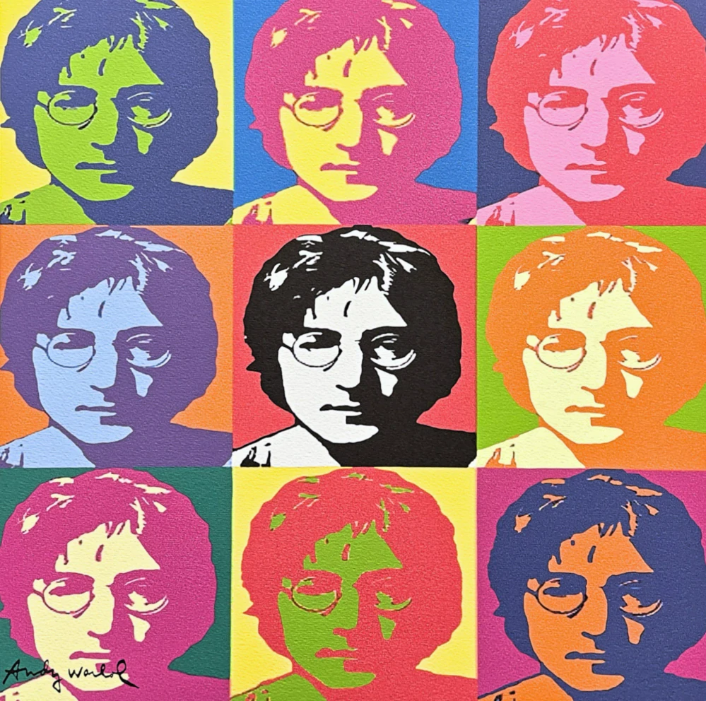 Andy Warhol - 9x John Lennon 238/500 - signováno, 50x50cm, limitovaná edice CMOA s certifikátem