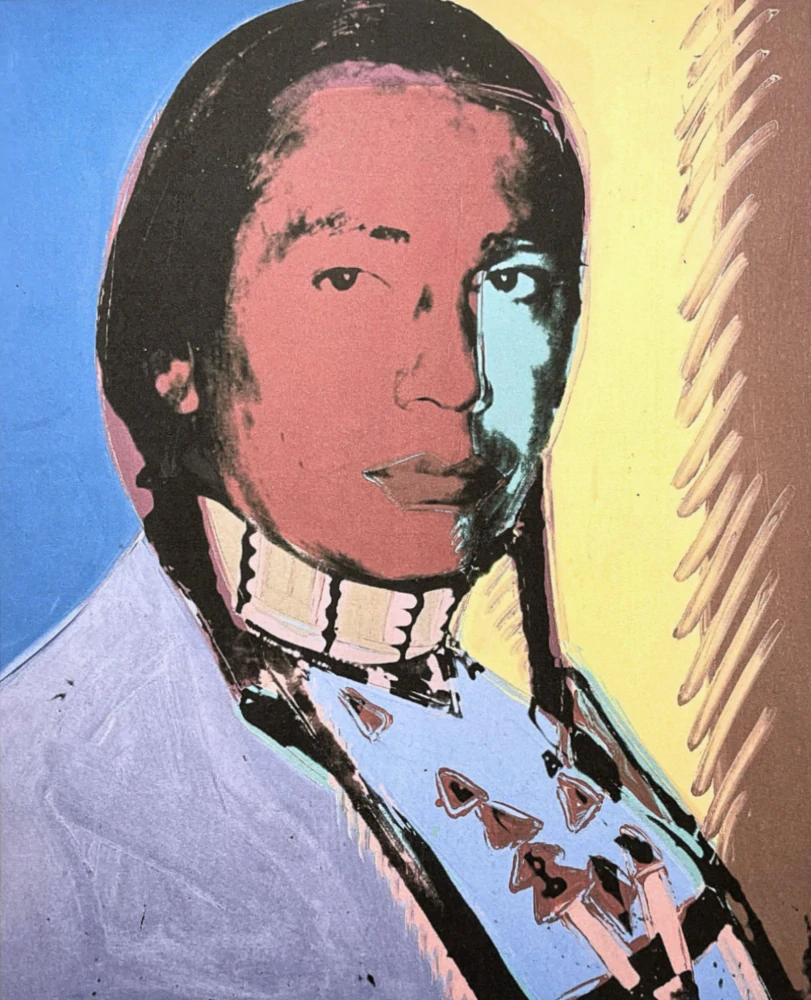 Andy Warhol - Russell Means žluto-modrý 12/100 - edice Leo Castelli s certifikátem