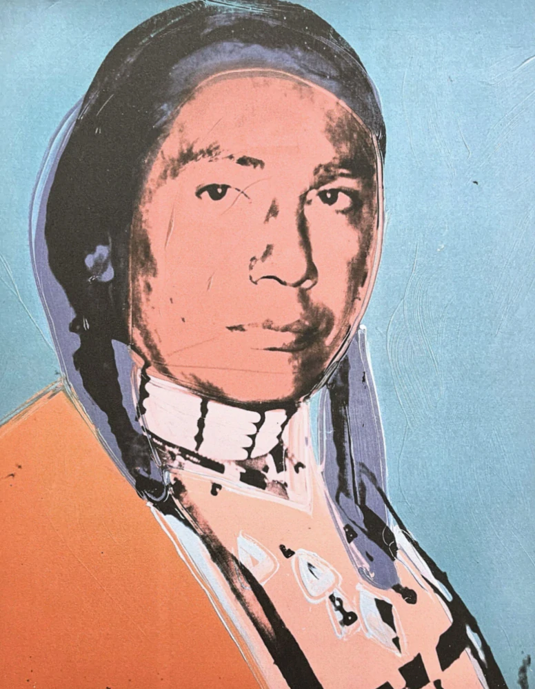 Andy Warhol - Russell Means modro-oranžový 73/100 - edice Leo Castelli s certifikátem