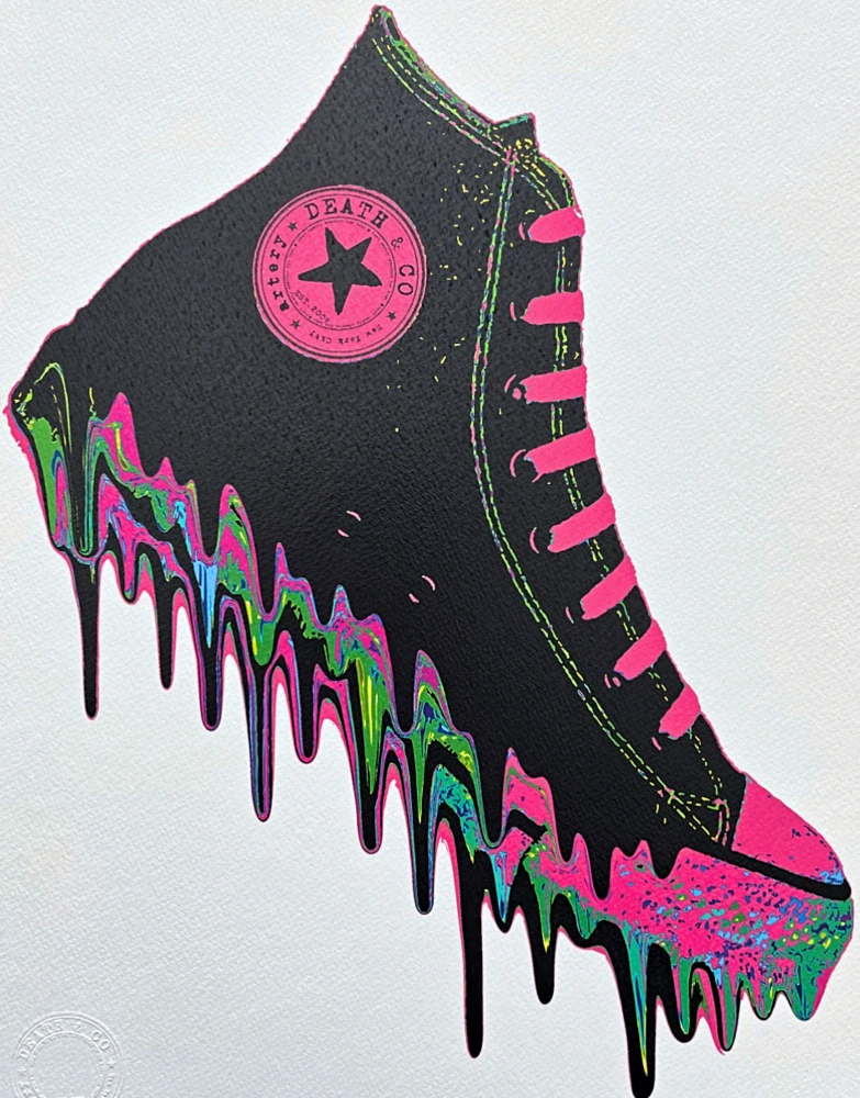 Death NYC - Sneakers Converse - limitovaná edice s certifikátem, 32x45cm