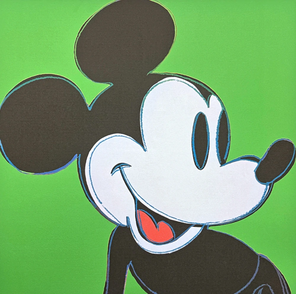 Andy Warhol - Mickey Mouse tmavě zelený x/100 - edice Leo Castelli s certifikátem