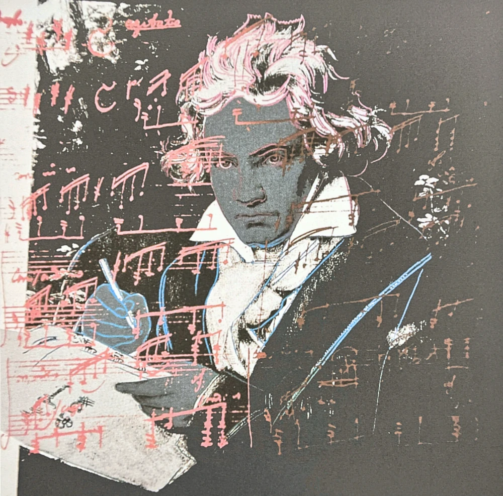Andy Warhol - Beethoven černo-hnědý x/100 - edice Leo Castelli s certifikátem