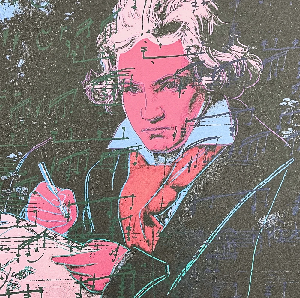 Andy Warhol - Beethoven růžovo-černý 207/2400 - 60x60cm, limitovaná edice CMOA s certifikátem