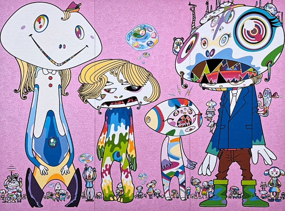 Takashi Murakami - Unfamiliar people 100/300- signováno, číslovaná edice, 50x65 cm
