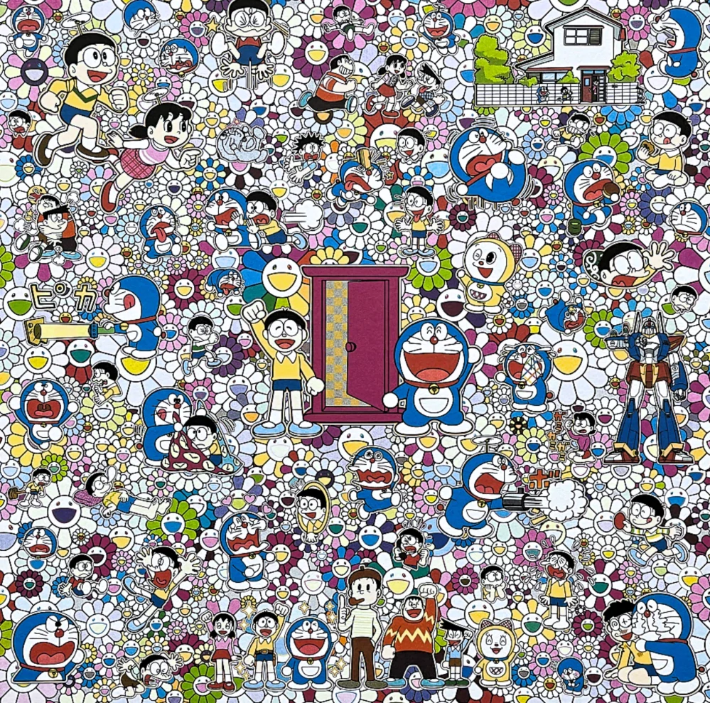 Takashi Murakami - Anywhere door 115/300- signováno, číslovaná edice, 50x65 cm