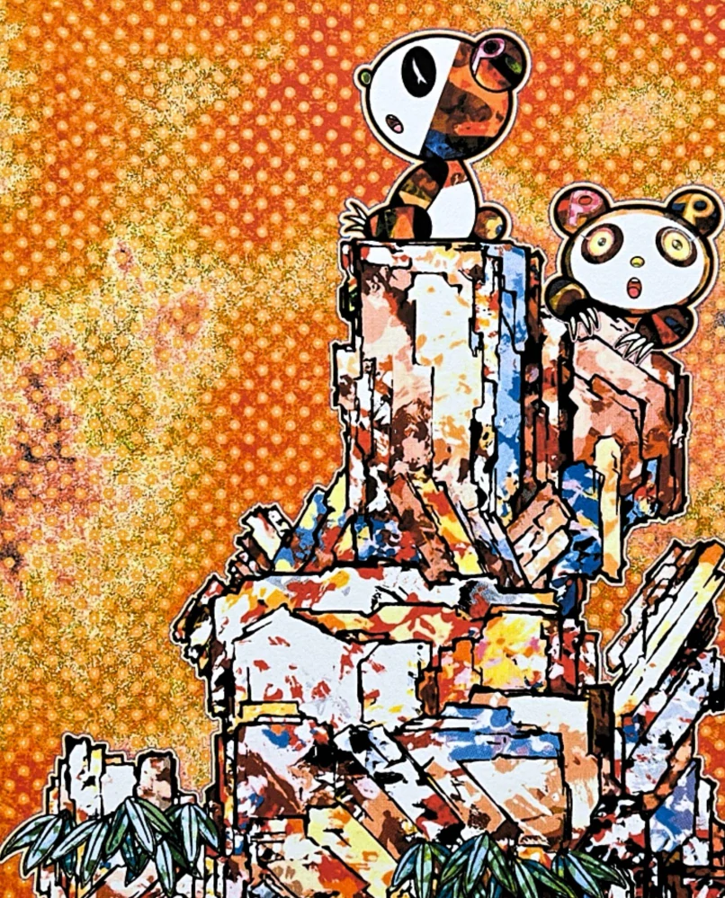 Takashi Murakami - Panda Cubs 63/300- signováno, číslovaná edice, 50x65 cm