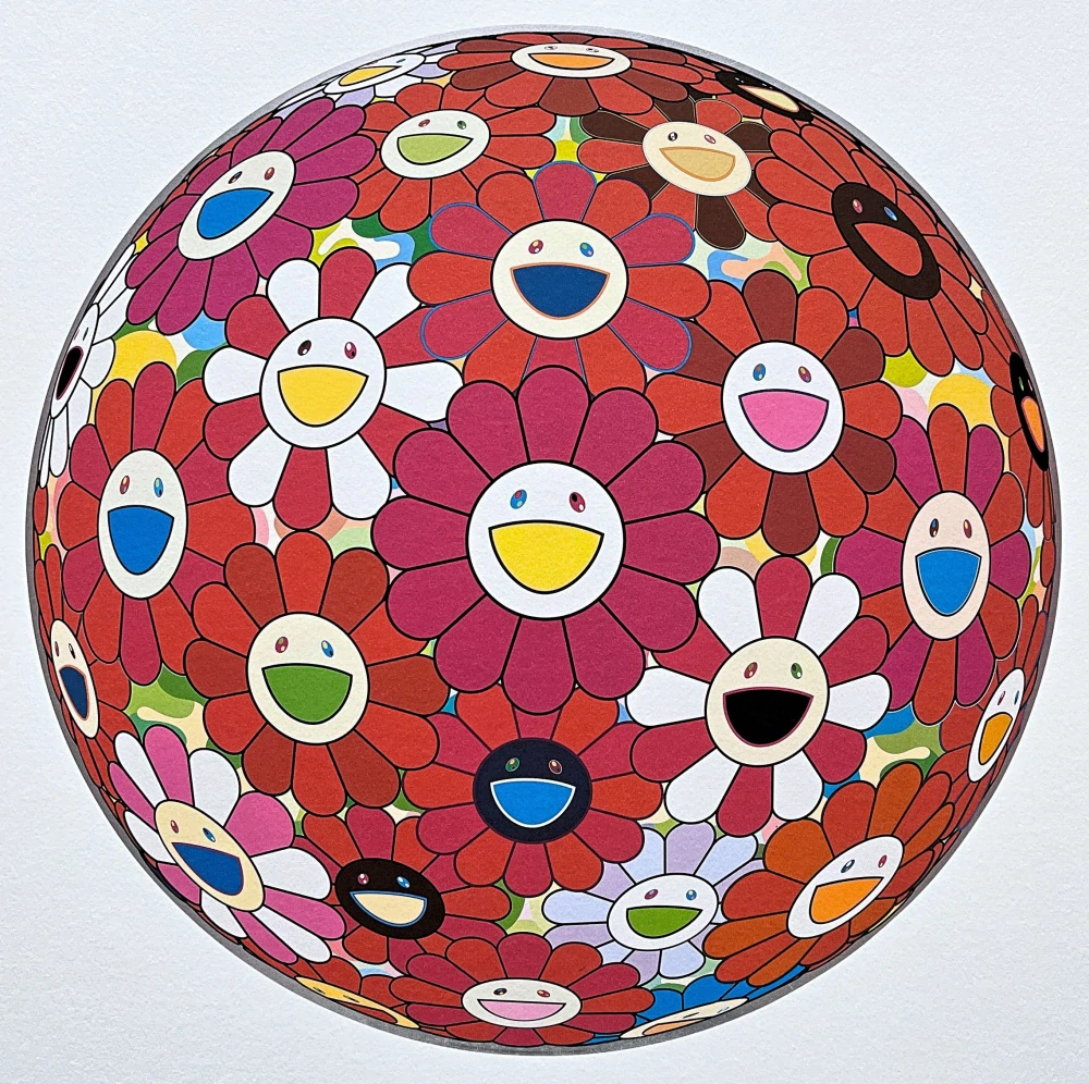 Takashi Murakami - Flowerball Pink 83/300- signováno, číslovaná edice, 50x65 cm