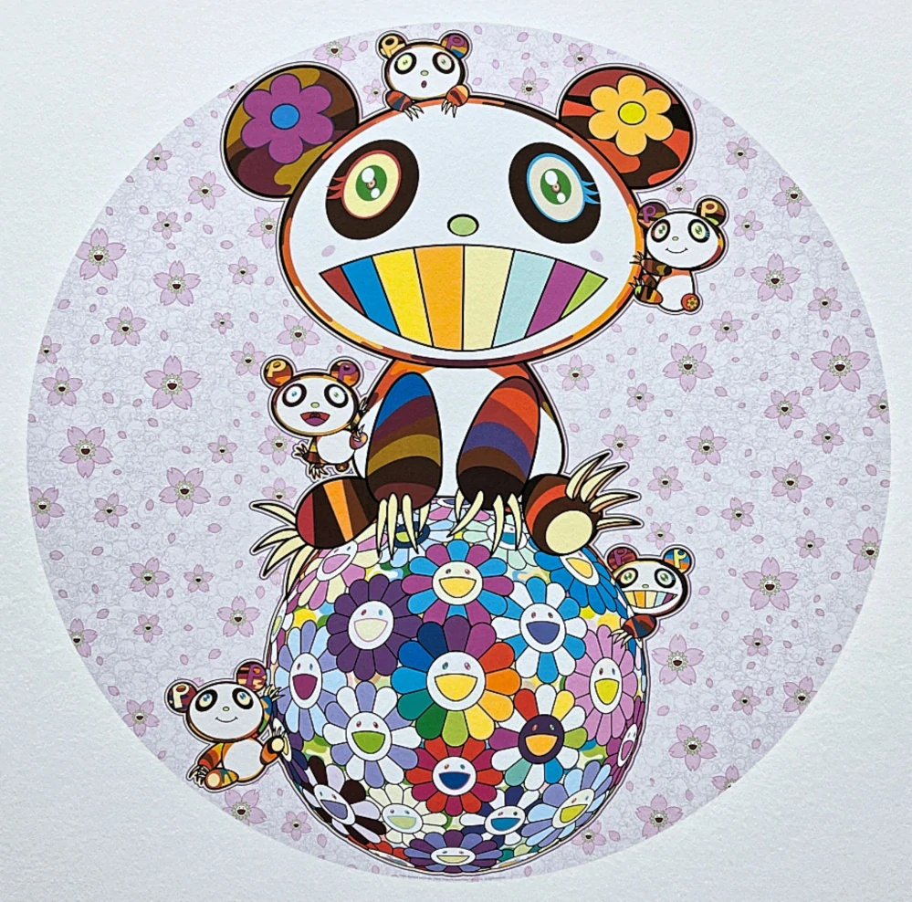 Takashi Murakami - Sakura and Panda 45/300- signováno, číslovaná edice, 50x65 cm