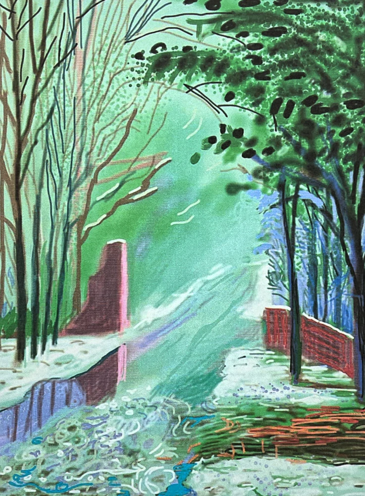 David Hockney - The Arrival of Spring in Woldgate - 3th January 116/500 - limitovaná edice s certifikátem, 35x50 cm