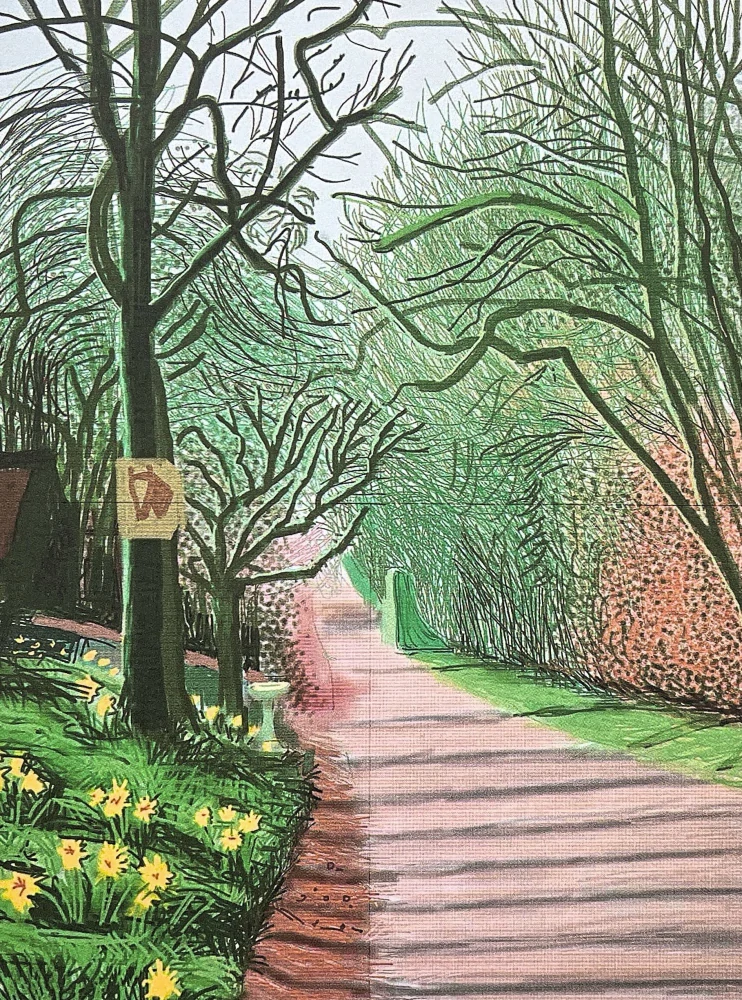 David Hockney - The Arrival of Spring in Woldgate - Road x/500 - limitovaná edice s certifikátem, 35x50 cm