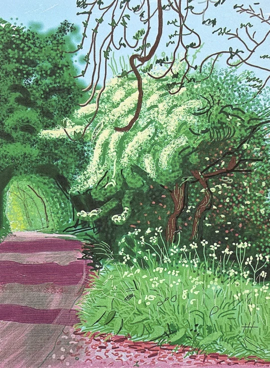 David Hockney - The Arrival of Spring in Woldgate no.24 x/500 - limitovaná edice s certifikátem, 35x50 cm
