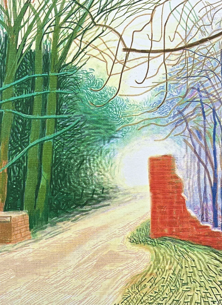 David Hockney - The Arrival of Spring in Woldgate Turquoise x/500 - limitovaná edice s certifikátem, 35x50 cm
