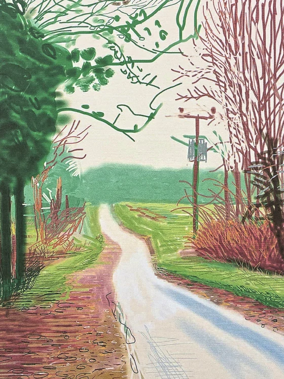 David Hockney - Wood with Power Lines 66/500 - limitovaná edice s certifikátem, 35x50 cm