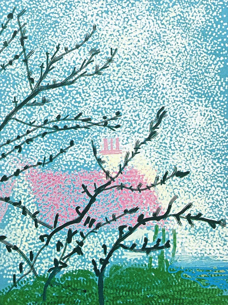 David Hockney - The House behind the Tree x/500 - limitovaná edice s certifikátem, 35x50 cm