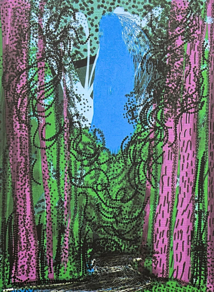 David Hockney - Forest with Purple Trees 93/500 - limitovaná edice s certifikátem, 35x50 cm