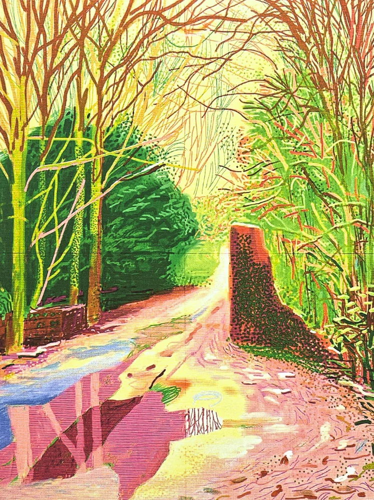 David Hockney - The Arrival of Spring in Woldgate 2nd January x/500 - limitovaná edice s certifikátem, 35x50 cm