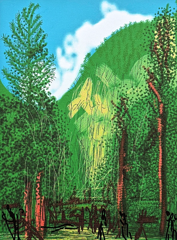 David Hockney - The Yosemite suite - Black Tree 357/500 - limitovaná edice s certifikátem, 35x50 cm
