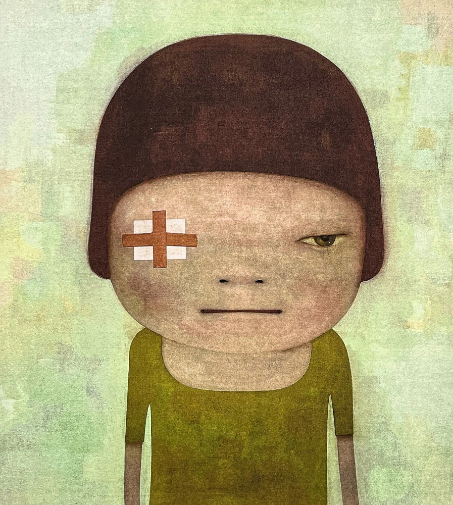 Nara Yoshitomo - Wounded 35/300 - signováno, číslovaná edice, 50x65 cm