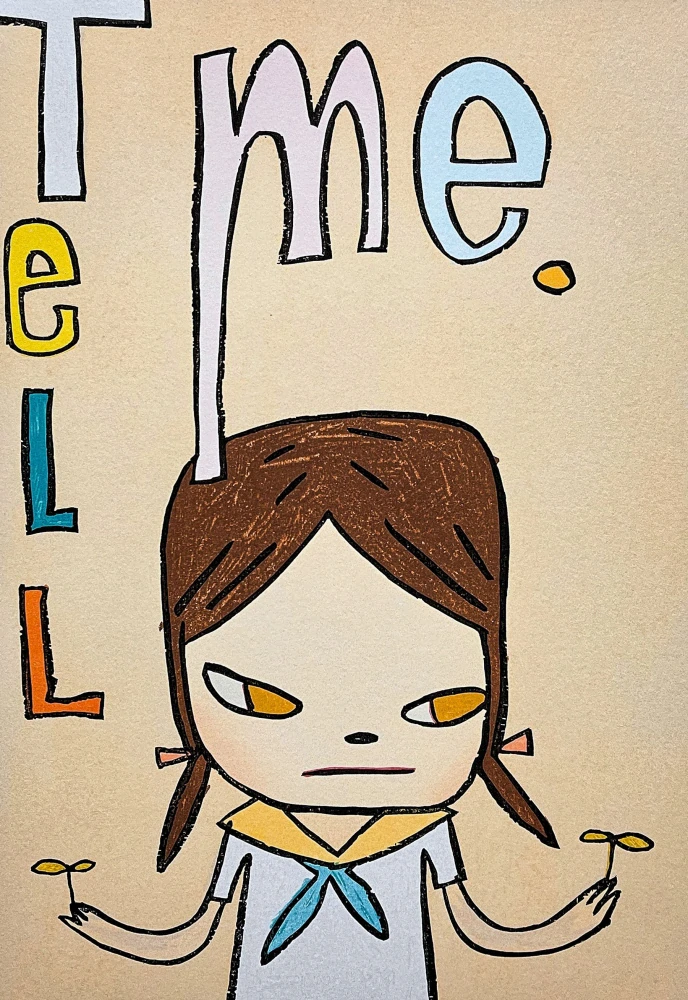 Nara Yoshitomo - Tell Me 75/300 - signováno, číslovaná edice, 50x65 cm