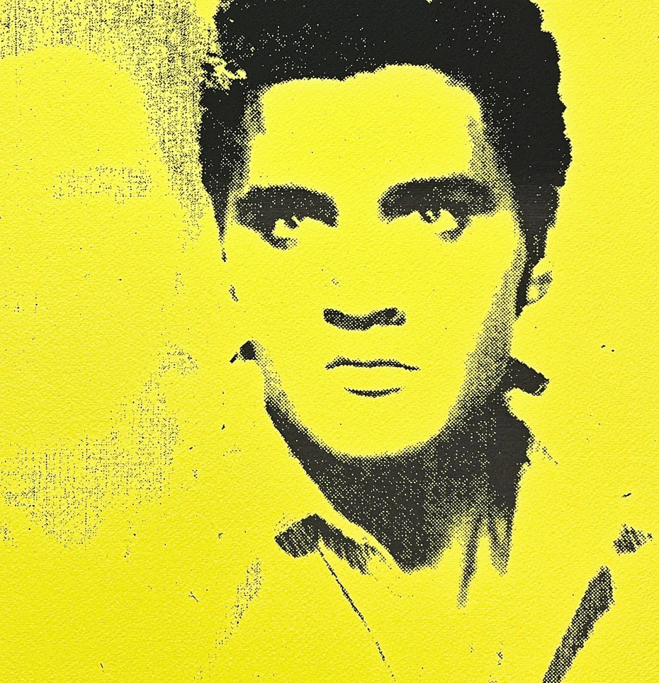 Andy Warhol - Elvis Presley žluto-černý 250/500 - signováno, 50x50cm, limitovaná edice CMOA s certifikátem