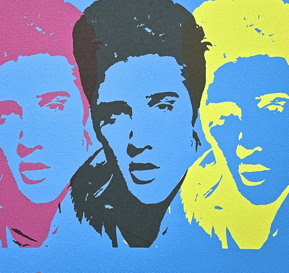 Andy Warhol - 3x Elvis Presley modré pozadí I 76/500 - signováno, 50x50cm, limitovaná edice CMOA s certifikátem