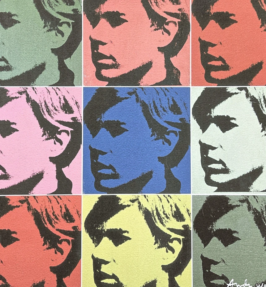 Andy Warhol - 9x Self Portrait 121/500 - signováno, 50x50cm, limitovaná edice CMOA s certifikátem