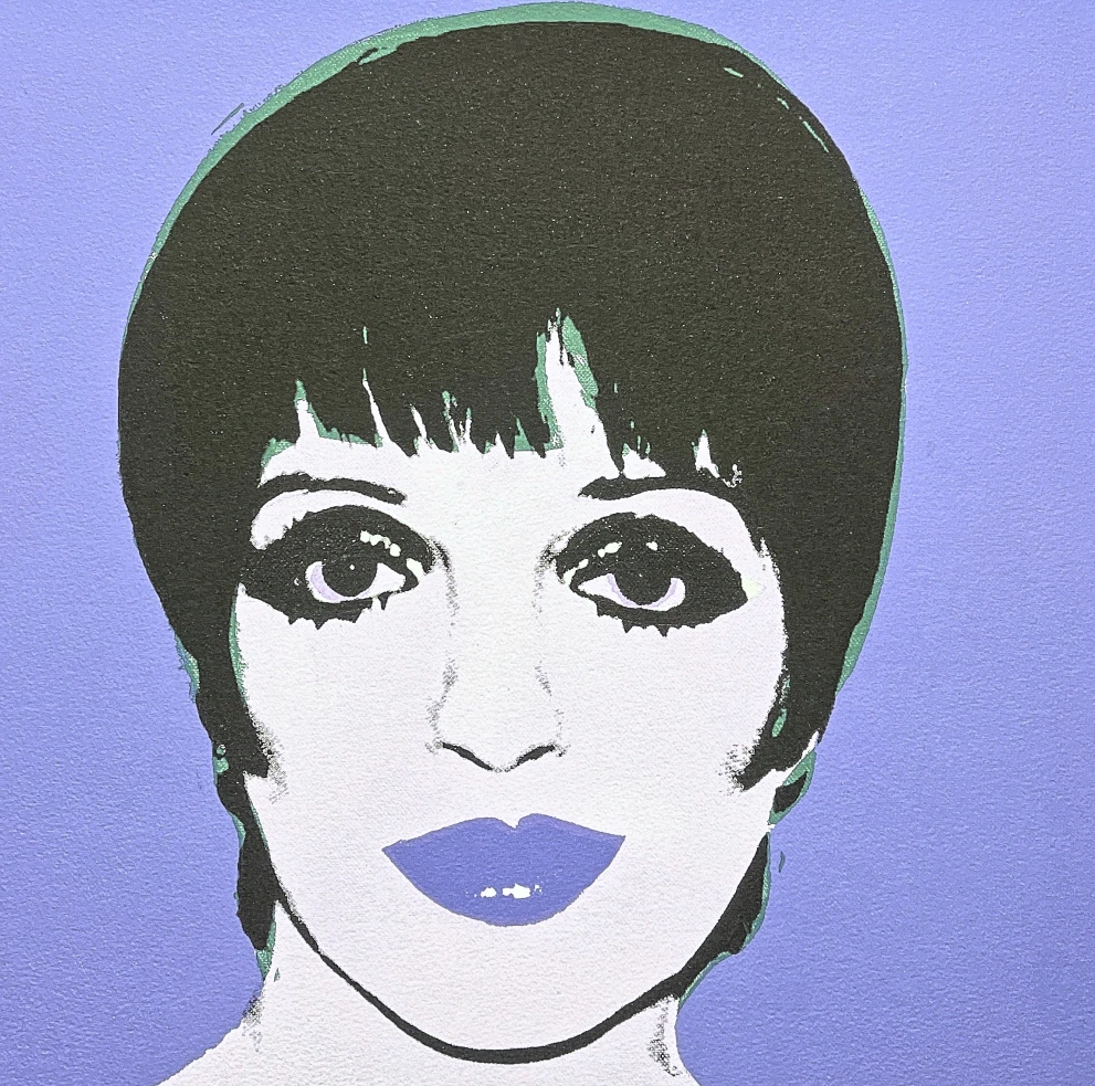 Andy Warhol - Liza Minnelli modrá 19/500 - signováno, 50x50cm, limitovaná edice CMOA s certifikátem