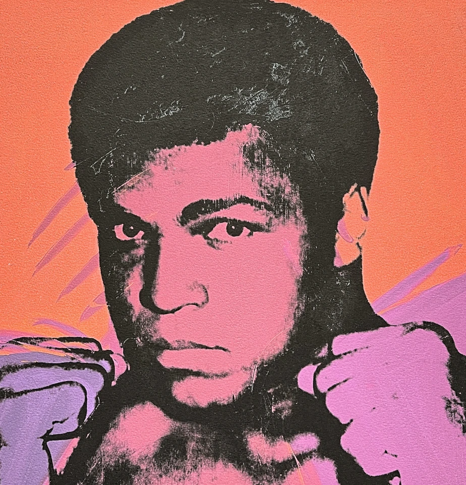 Andy Warhol - Muhammad Ali červený 29/500 - signováno, 50x50cm, limitovaná edice CMOA s certifikátem