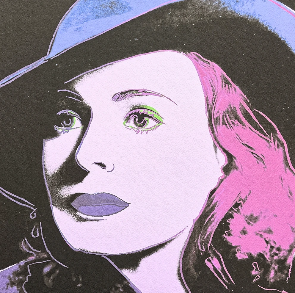 Andy Warhol - Ingrid Bergman růžovo-modrá 61/500 - signováno, 50x50cm, limitovaná edice CMOA s certifikátem