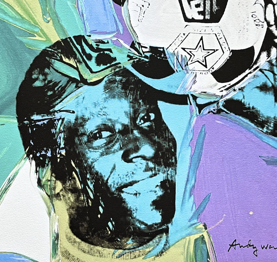 Andy Warhol - Pelé tyrkysovo-zelený 118/500 - signováno, 50x50cm, limitovaná edice CMOA s certifikátem