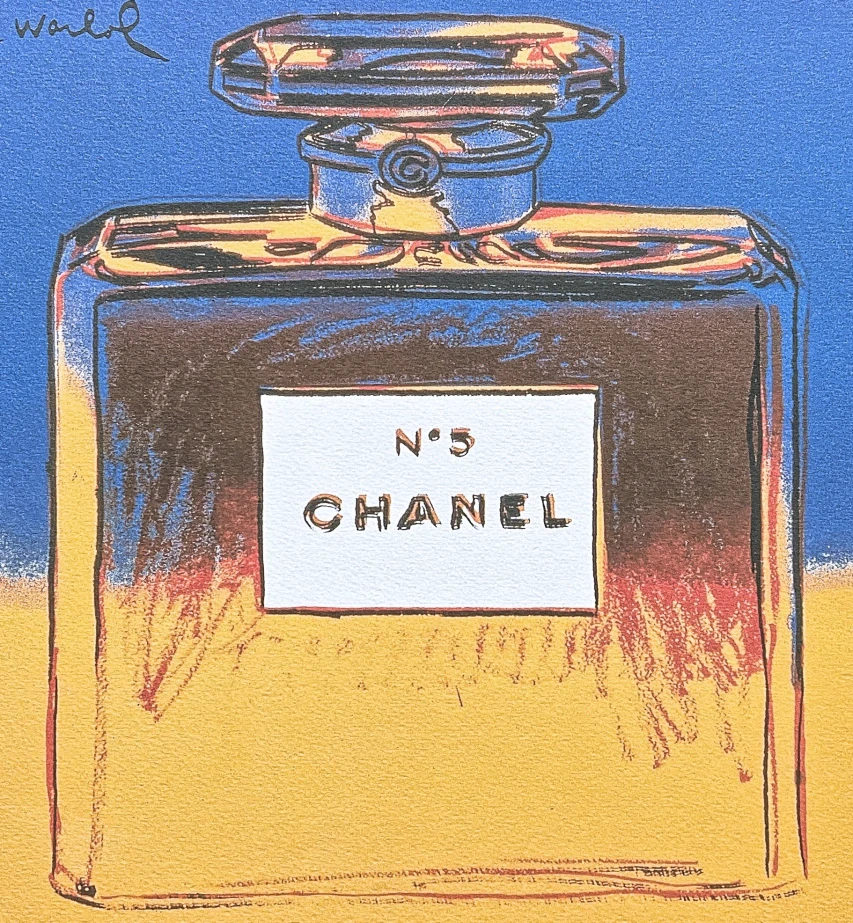Andy Warhol - Chanel žluto-modrý 125/500 - signováno, 50x50cm, limitovaná edice CMOA s certifikátem
