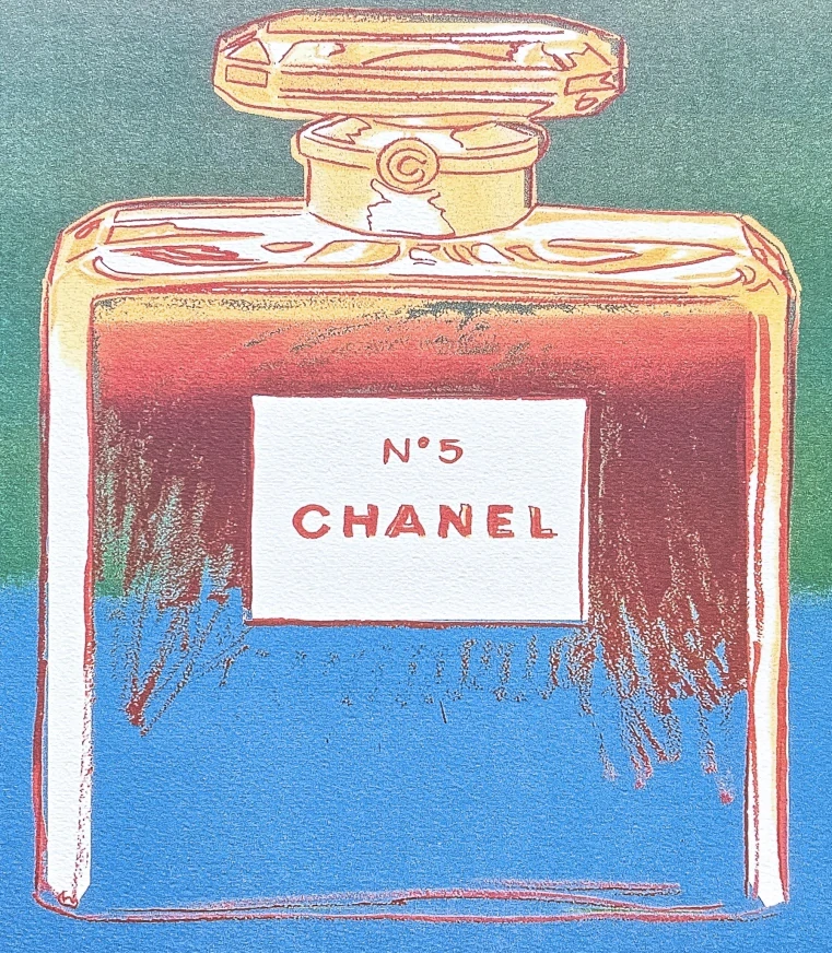 Andy Warhol - Chanel modro-zelený 59/500 - signováno, 50x50cm, limitovaná edice CMOA s certifikátem