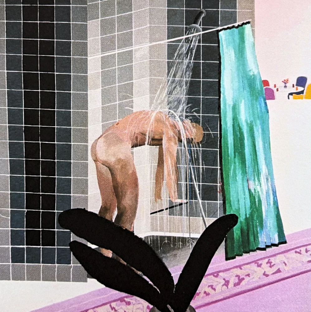 David Hockney - Man in Shower in Beverly Hills 35/500 - limitovaná edice, s certifikátem, 35x50 cm