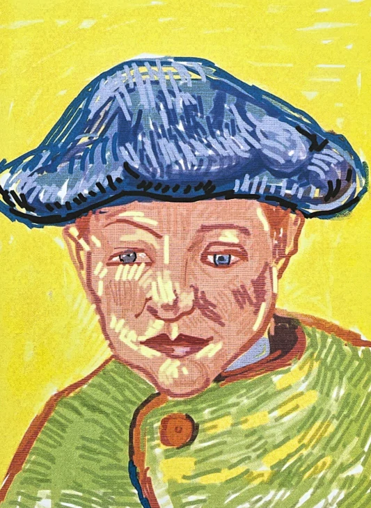 David Hockney - Van Gogh's Portrait of Camille Roulin 46/500 - limitovaná edice, s certifikátem, 35x50 cm