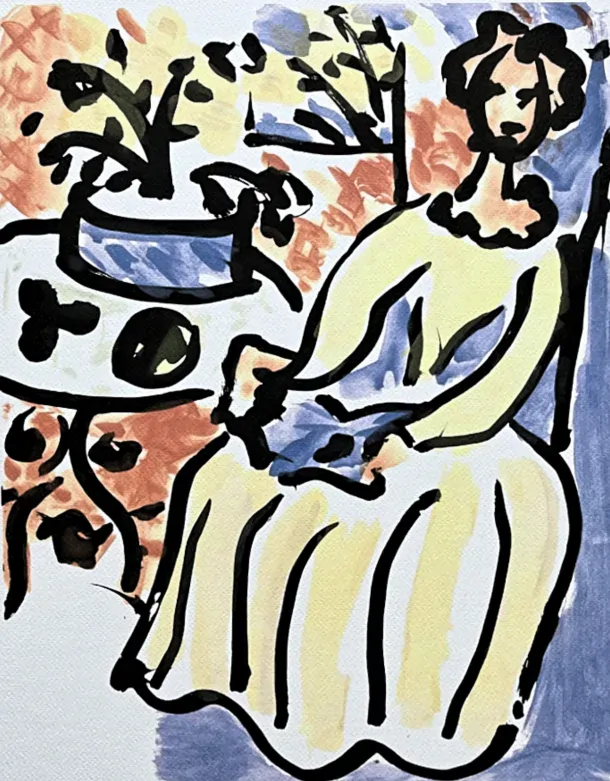 Henri Matisse - Marie-José en robe jaune 30/75 - signováno 50x70cm