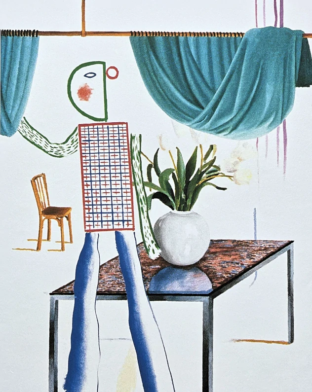 David Hockney - Invented Man revealing still life 80/500 - limitovaná edice, s certifikátem, 35x50 cm