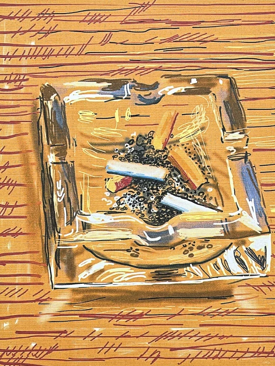 David Hockney - Ashtray 10/500 - limitovaná edice, s certifikátem, 35x50 cm
