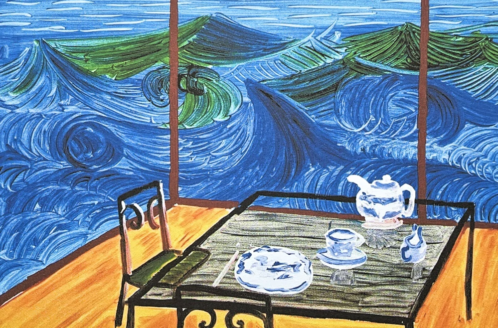 David Hockney - Breakfast at Malibu: Wednesday 35/500 - limitovaná edice s certifikátem, 50x35 cm