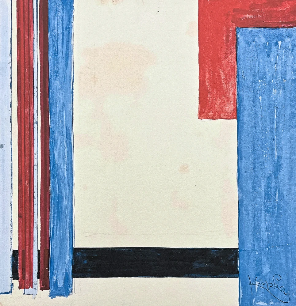František Kupka - Plan bleu dans le rouge 96/350 - limitovaná edice s certifikátem, 50x70cm