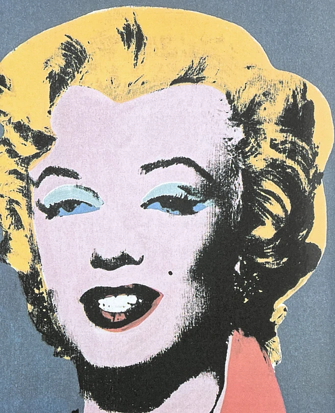 Andy Warhol - Marilyn Monroe tmavě šedá s oranžovým límečkem 61/100 - edice Leo Castelli s certifikátem