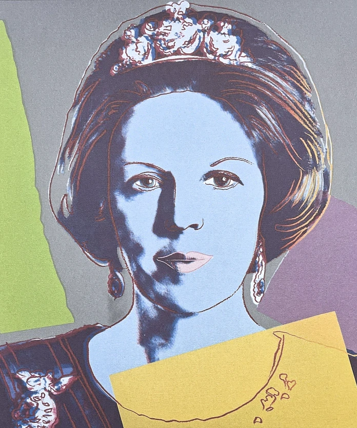 Andy Warhol - Queen Beatrix šedá 44/100 - edice Leo Castelli s certifikátem