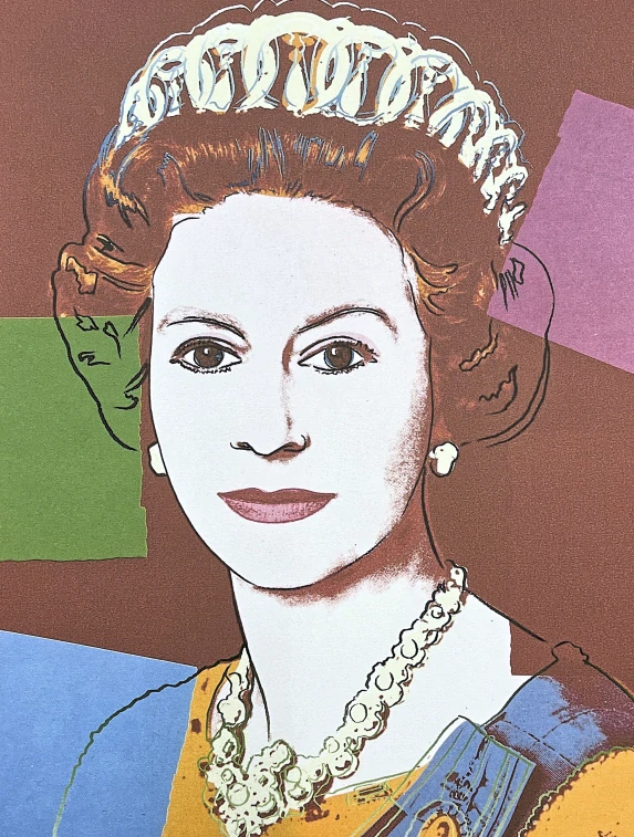 Andy Warhol - Queen Elizabeth II. hnědá 69/100 - edice Leo Castelli s certifikátem