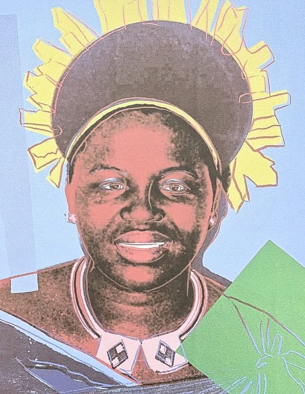 Andy Warhol - Queen Ntombi Twala of Swaziland světle modrá 38/100 - edice Leo Castelli s certifikátem