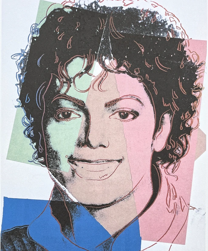 Andy Warhol - Michael Jackson v barevných obdélnících 10/100 - edice Leo Castelli s certifikátem