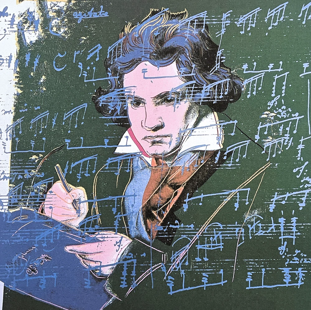 Andy Warhol - Beethoven černo-modrý 20/100 - edice Leo Castelli s certifikátem