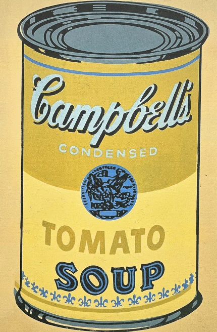 Andy Warhol - Campbell's Soup Tomato Soup žlutá na žlutém pozadí 39/100 - edice Leo Castelli s certifikátem
