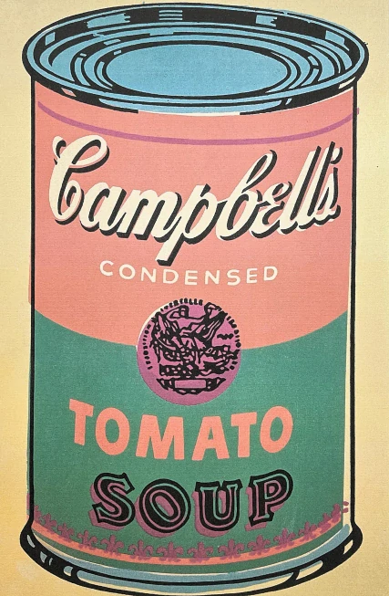 Andy Warhol - Campbell's Soup Tomato Soup béžové pozadí 18/100 - edice Leo Castelli s certifikátem